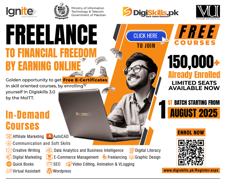 160/25 DigiSkills.pk: Empowering Pakistan's Freelance Economy Through Free Digital Training