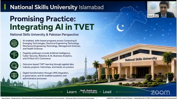 At Global Launch Event On ‘Integrating Ai In Tvet,’ Nsu Vice Chancellor Outlines Pakistan’s Roadmap For Ai In Technical Education