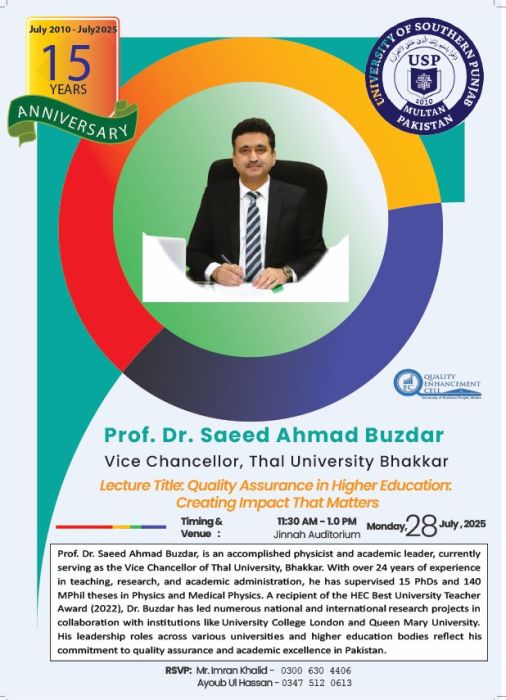 164/25 Building Better Futures: How the University of Southern Punjab Multan is Elevating Student Success Through Faculty Development