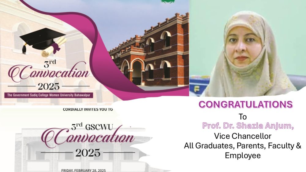 38/25 Congratulations Government Sadiq College Women University Bahawalpur Graduates - 3rd Convocation, 28 February 2025