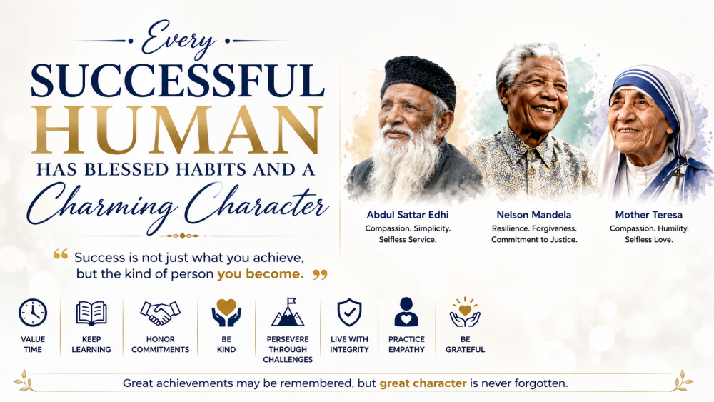 Every Successful Human Has Blessed Habits and a Charming Character