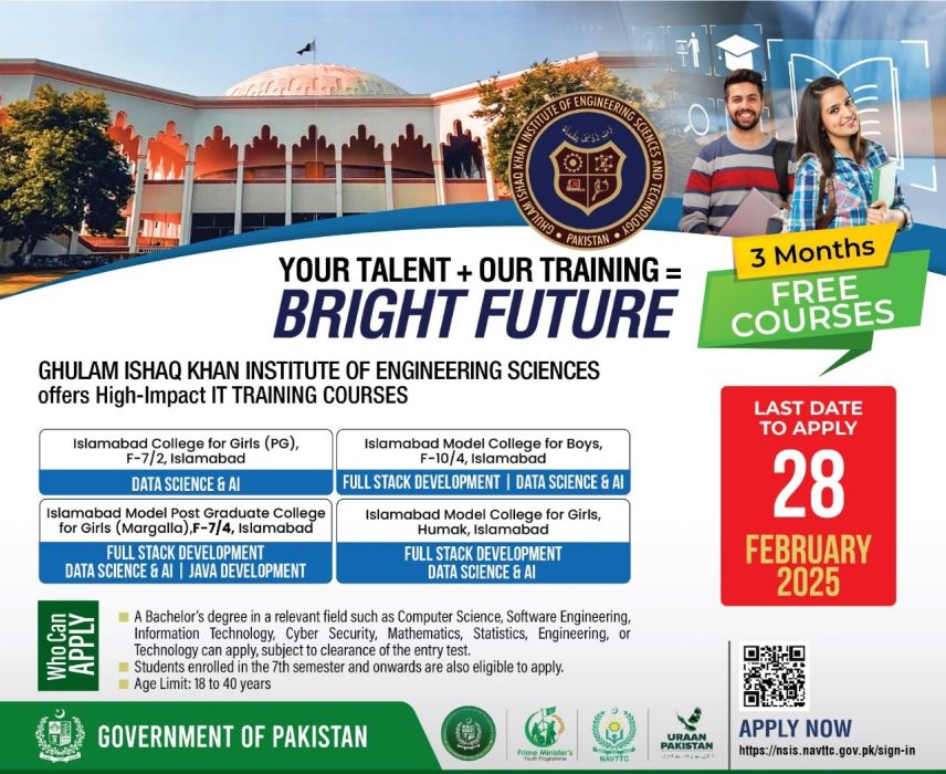 24/25 High Tech Skills Learning at the Ghulam Ishaq Khan Institute of Engineering Sciences and Technology (GIKI)