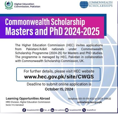 Masters And Phds Scholarships For Pakistani Scholars