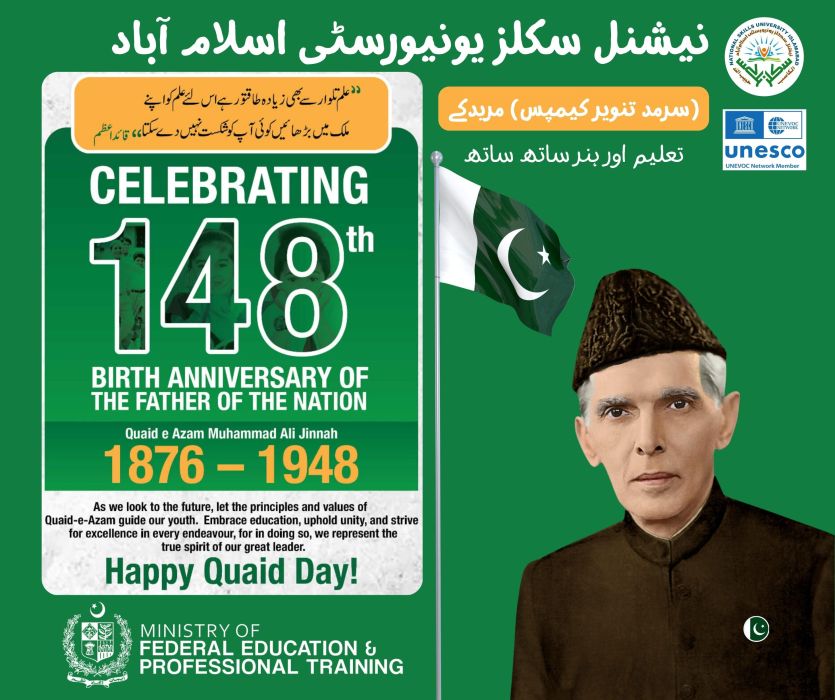 National Skills University Islamabad Aligns with Jinnah's Vision for Technical Education: Employees Pay A Tribute on His Birth Anniversary