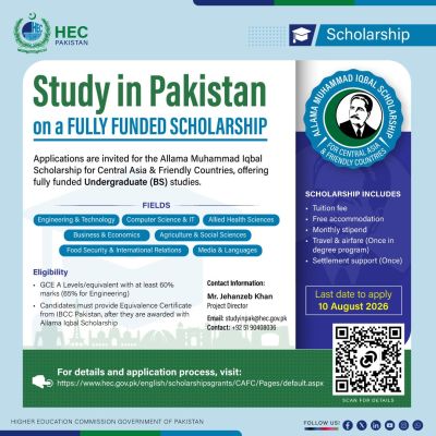 Pakistan Offers Scholarship Program For Central Asian And Friendly Countries (Cafc)